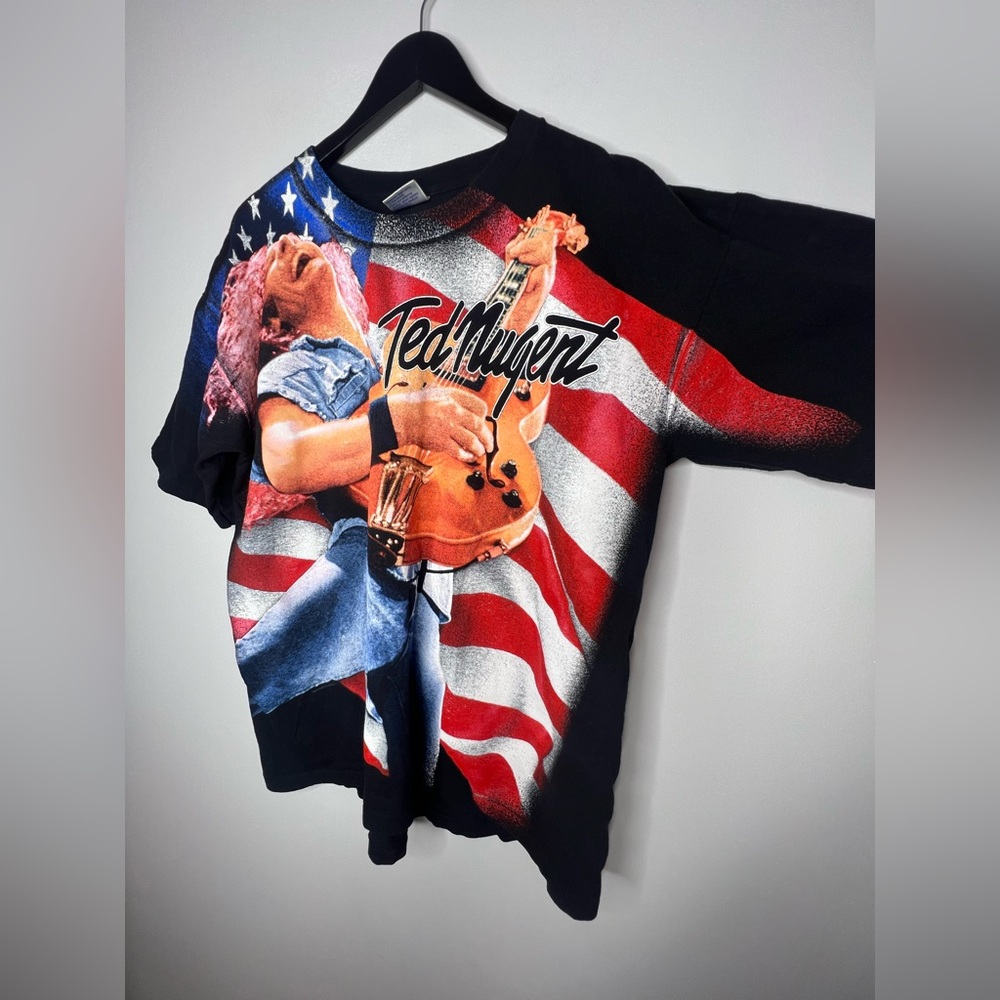 Vintage 90s Ted Nugent Concert T Shirt XL Single Stitch All Sport USA Americana - Picture 4 of 13